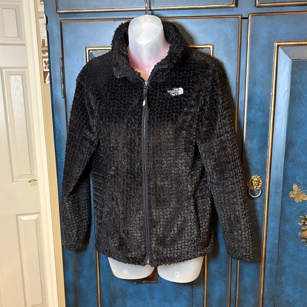 The North Face Laurel Fleece Full-Zip Black Jacket for girls size L 14/16